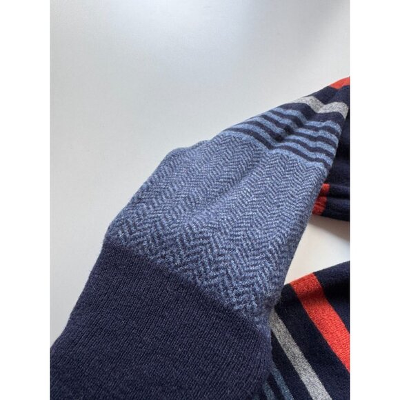 BROOKS BROTHERS RED FLEECE Navy Striped Wool Knit Crew Neck Sweater, Size L - Picture 7 of 12